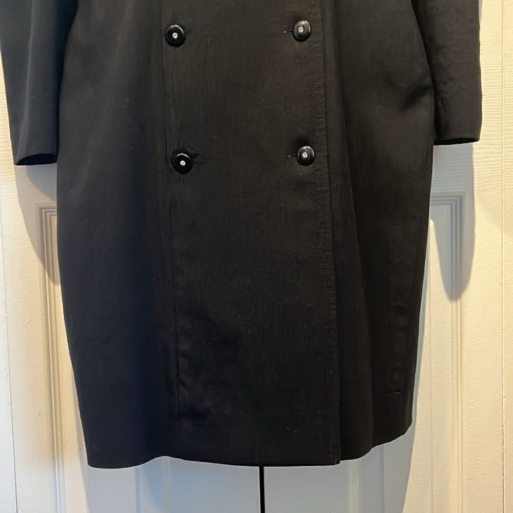 Vintage Rare Wayne Clark Black Wool Double‎ Breasted Coat Dress Size 10 - Picture 4 of 13